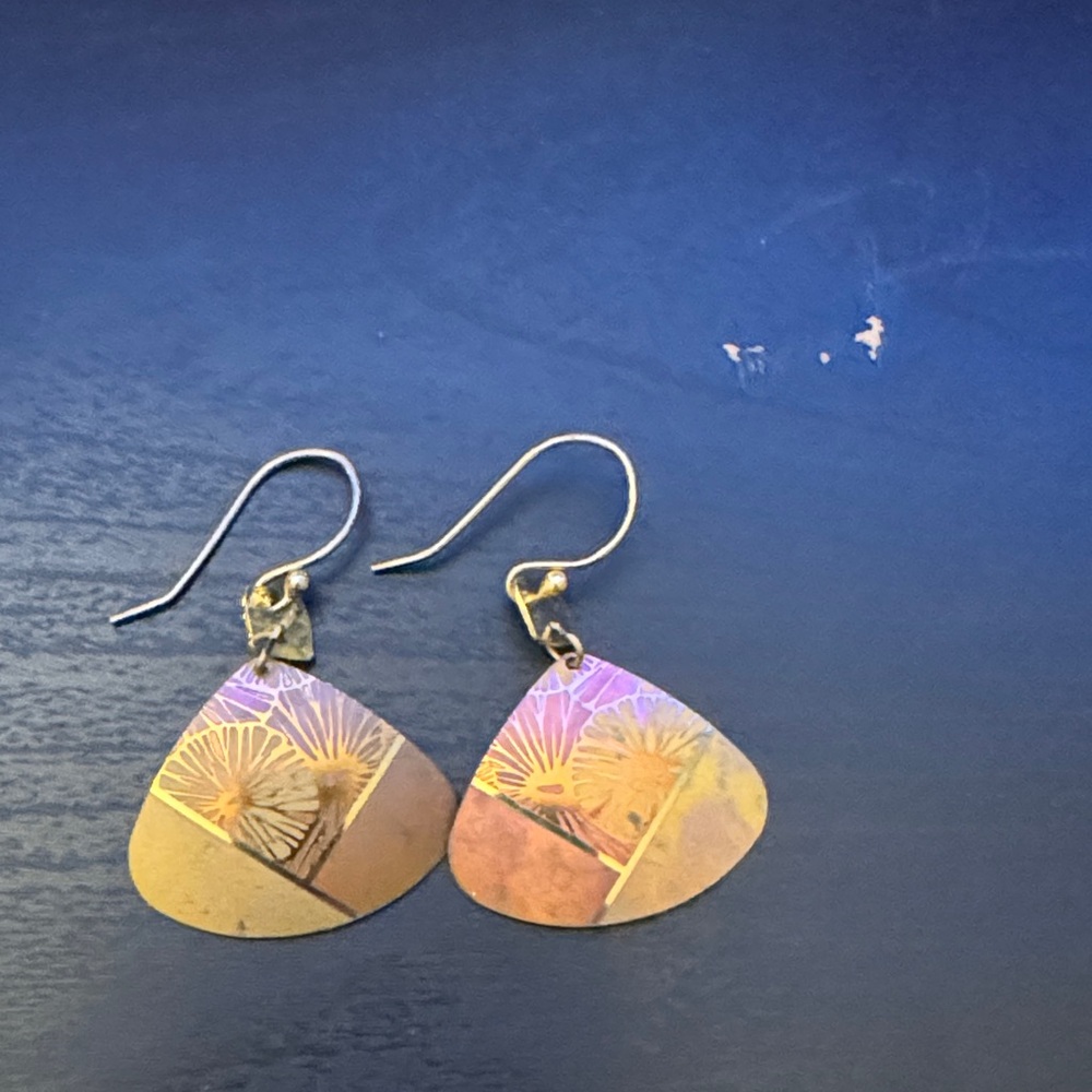 Elegant Gold and Purple Earrings